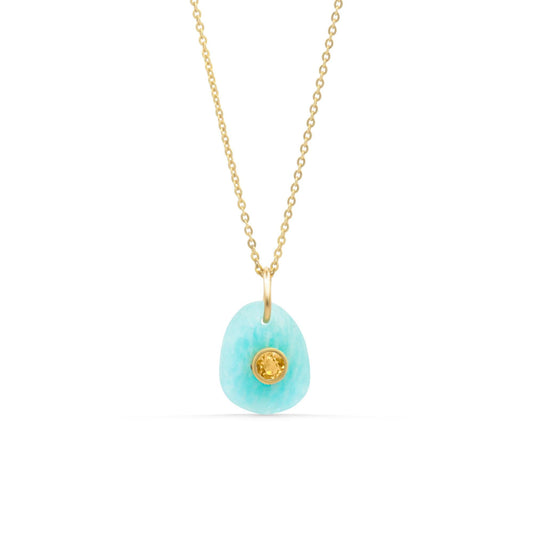 Golden Tide Pendant – Amazonite with Citrine