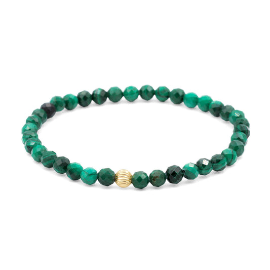 Faceted Malachite Bracelet - 14K