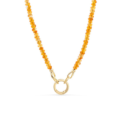 Solaris Citrine Necklace | Citrine Carabiner Necklace, Genuine Citrine Necklace, 14K Gold Filled Necklace, Citrine Charm Holder
