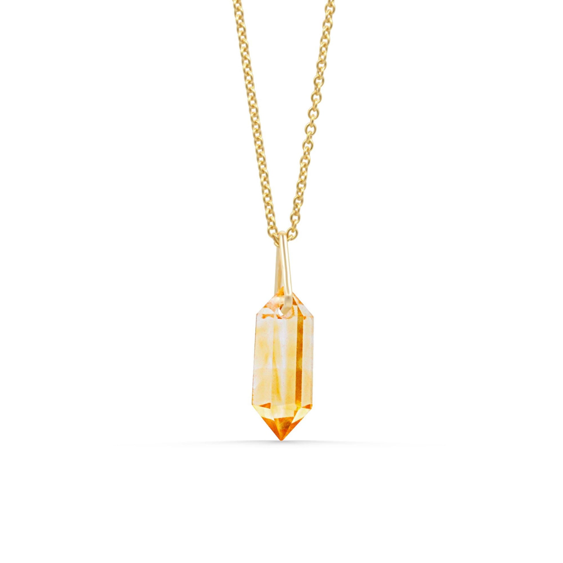 Citrine Prism Pendant – 14K gold filled