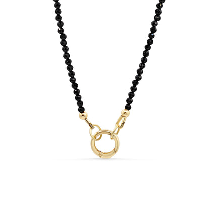 Lore Black Tourmaline Necklace | 14K black Tourmaline choker [ENBM1778] Dainty black beaded gemstone necklace | *BS *G