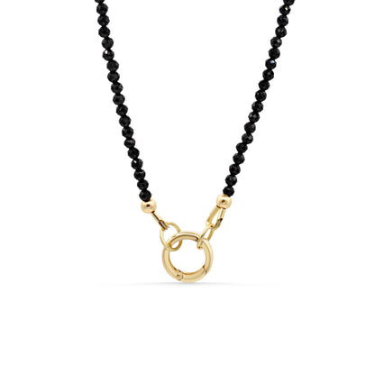 14K GOLD Black Tourmaline Necklace | black Tourmaline choker [ENBM1778] Dainty black beaded gemstone necklace | *BS *G