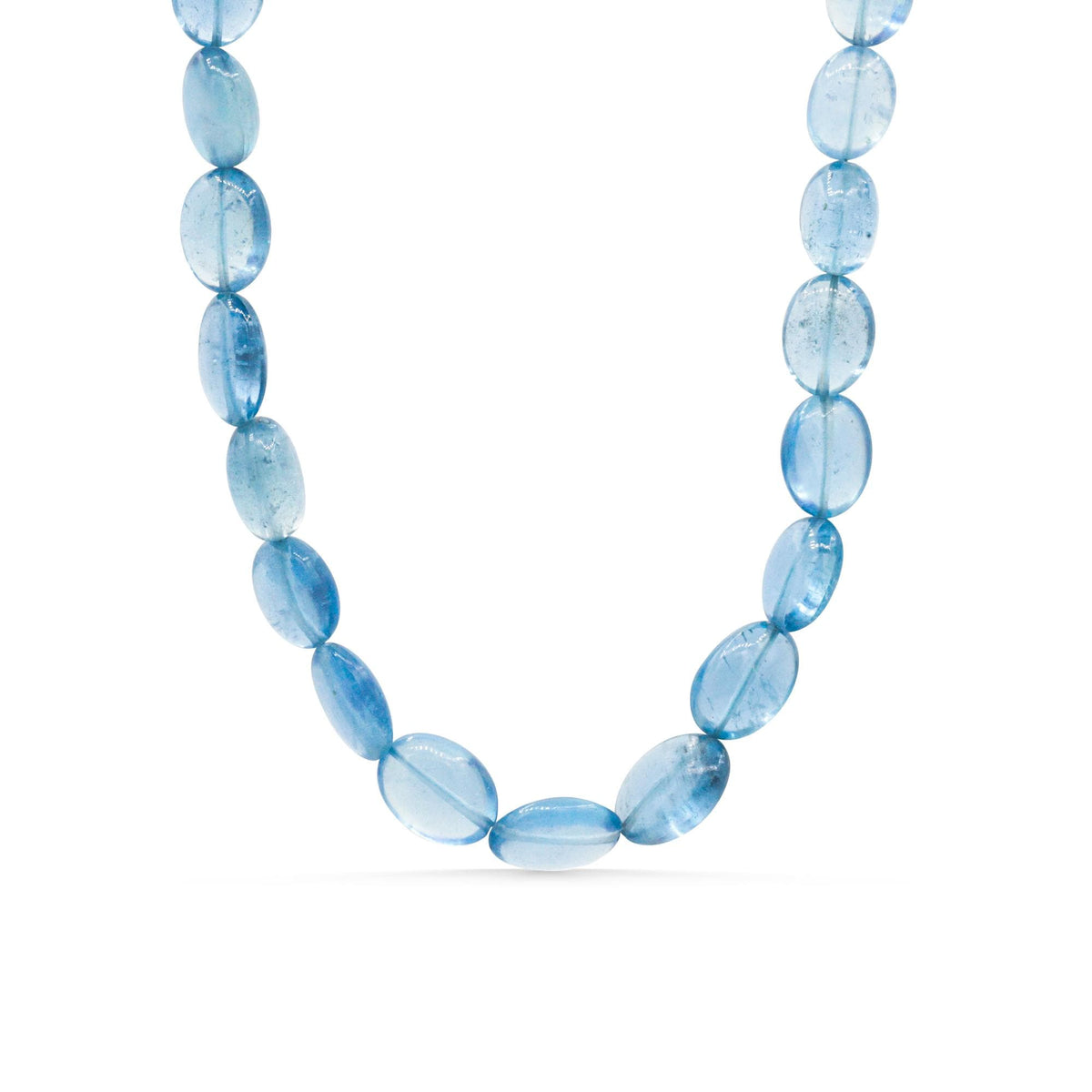 Bluewater Aquamarine Necklace by Earthly Abundance featuring a sterling silver chain with a large aquamarine pendant.
