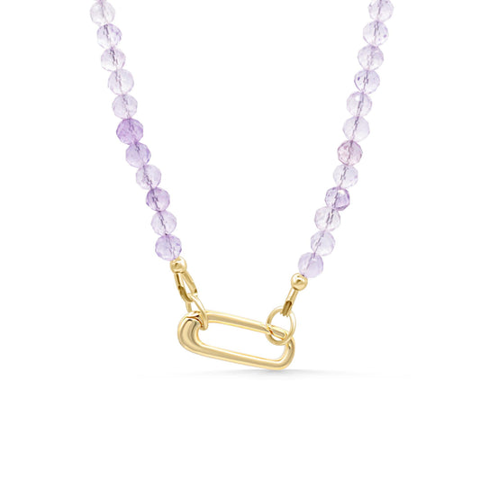 Lavender Amethyst Carabiner Necklace