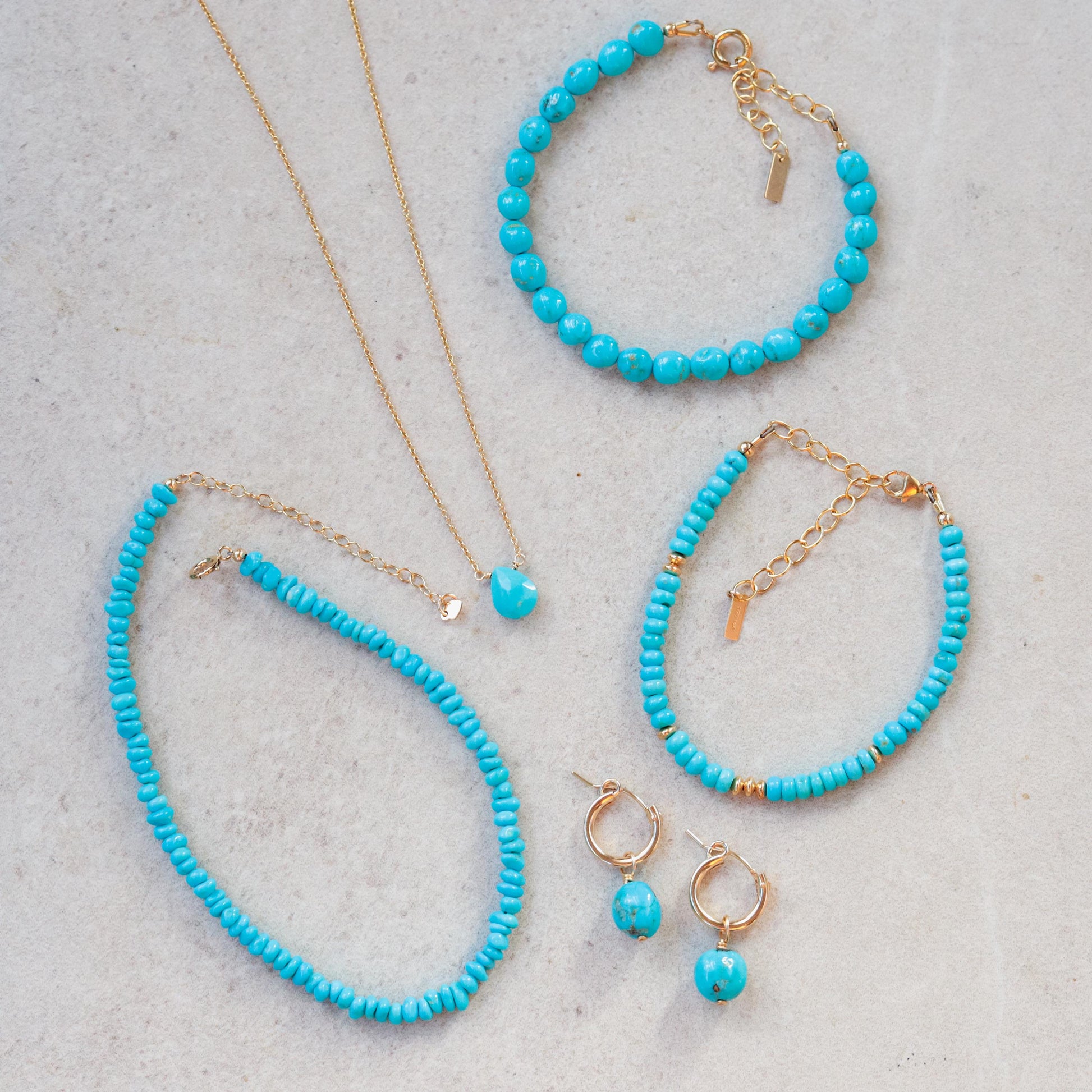 Sleeping Beauty Turquoise, [ENSP1105] Turquoise Necklace, Arizona Turquoise Jewelry, [TBD] December Birthstone | Genuine turquoise