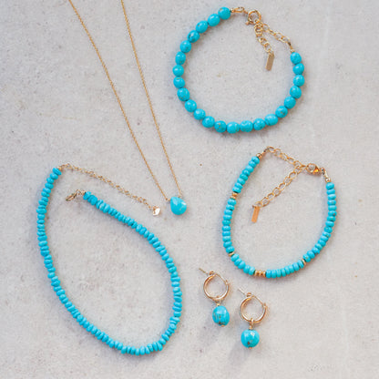Sleeping Beauty Turquoise, [ENSP1105] Turquoise Necklace, Arizona Turquoise Jewelry, [TBD] December Birthstone | Genuine turquoise
