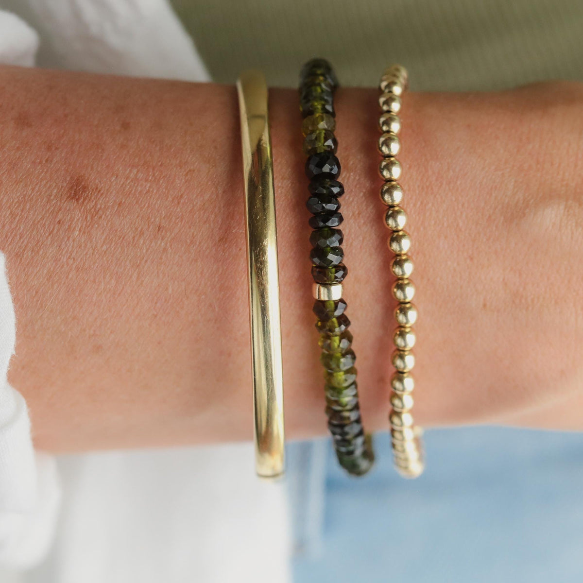 Green Tourmaline Ombre Bracelet