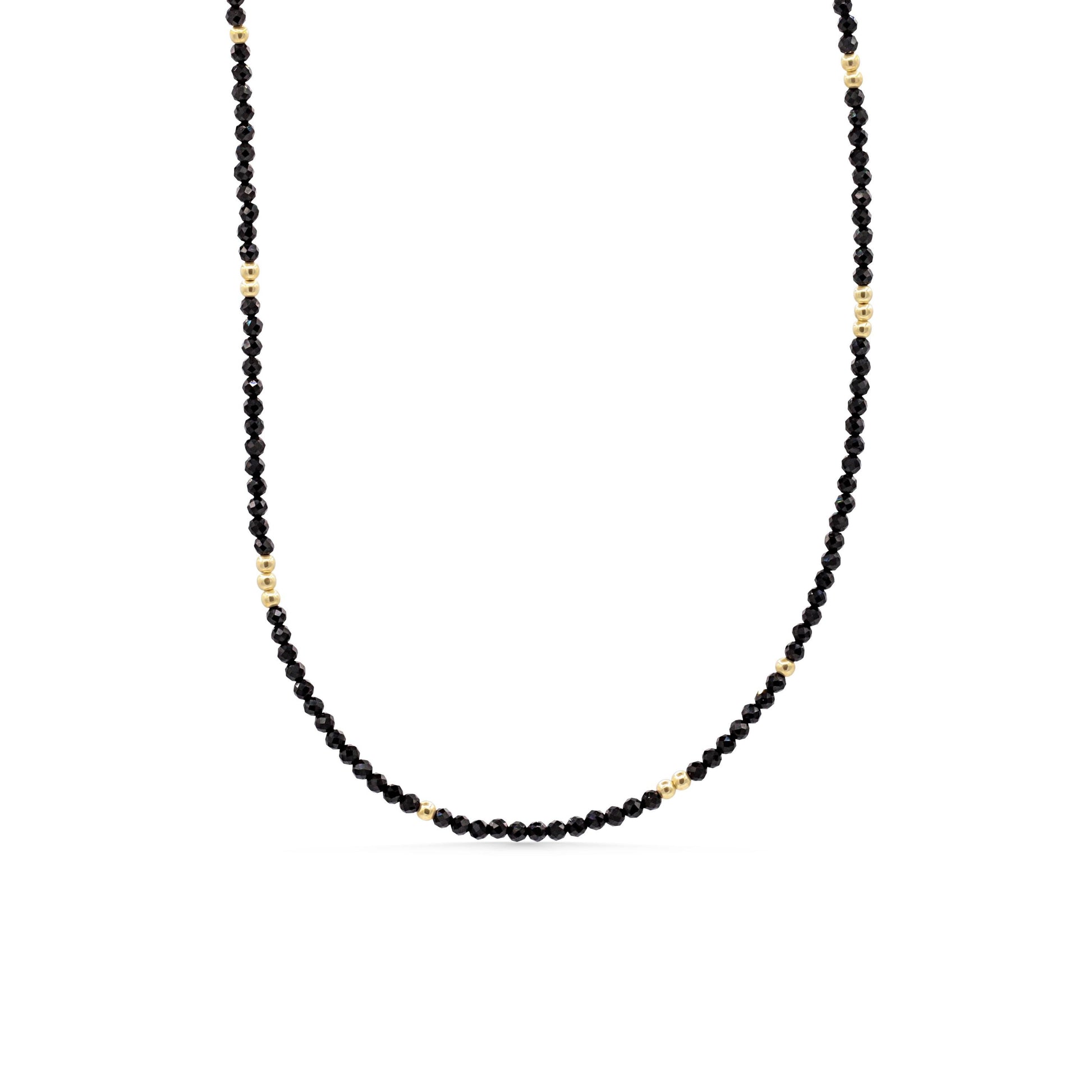 Black Spinel Choker - 14K gold filled