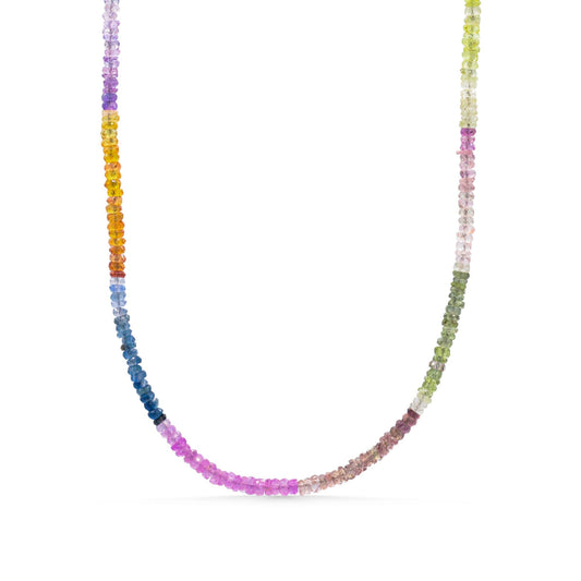Prismatic Sapphire Necklace Multi Sapphire Necklace | Sapphire carabiner necklace, AAA+ sapphire necklace, Multi color pink sapphire