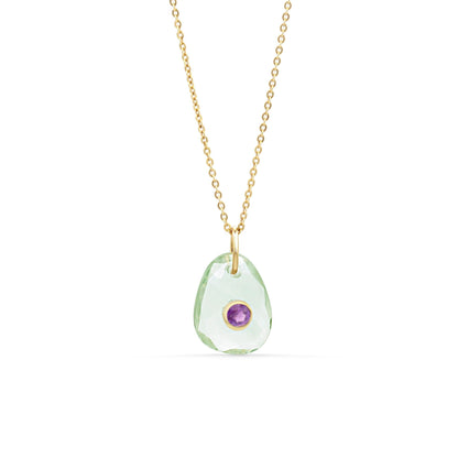 Liora Pendant Pendant -Green Amethyst & Amethyst