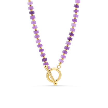 Lepidolite Necklace | Gold Filled Toggle Clasp | Genuine Purple Gemstone Necklace | Handmade in Canada | Gift for Her
