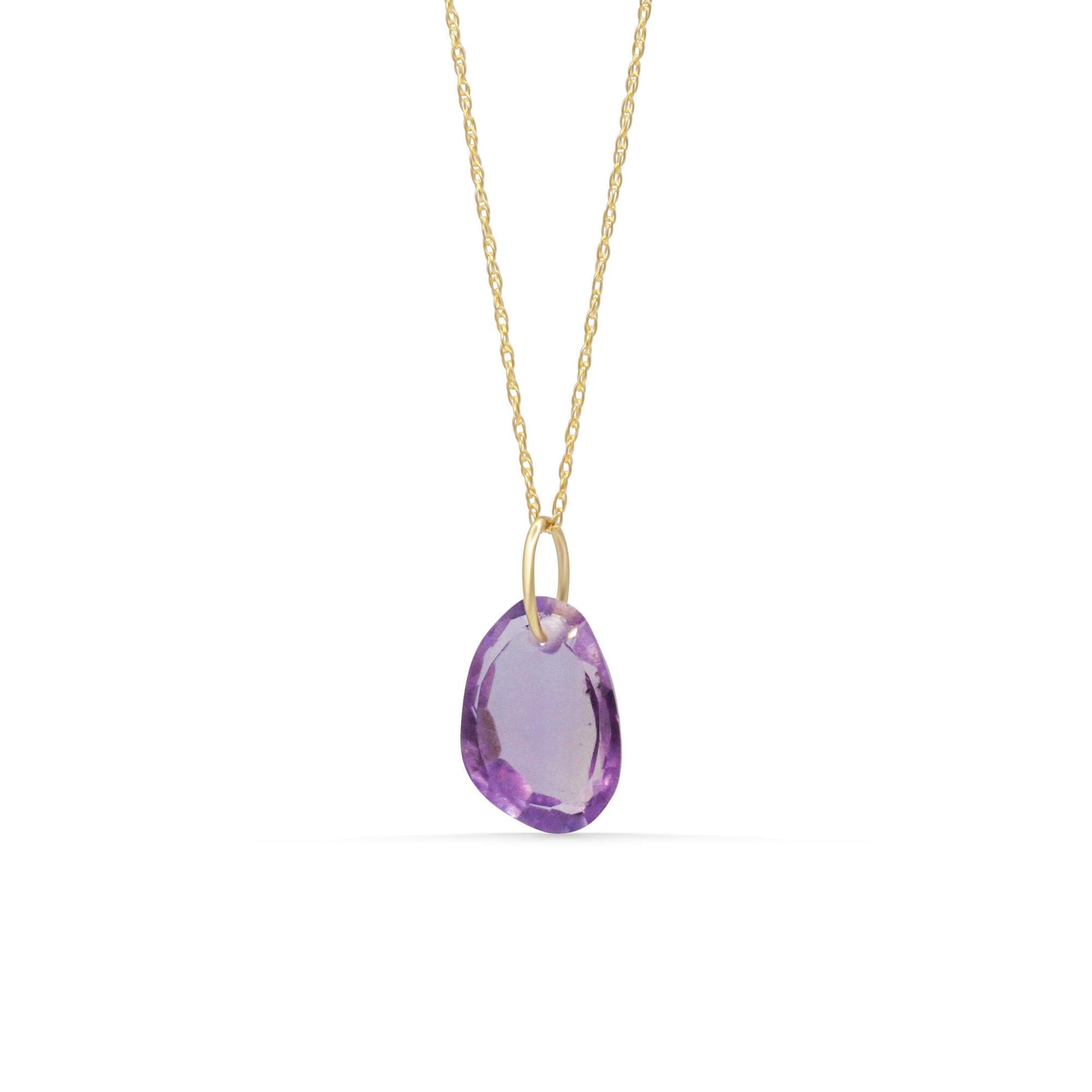 Brazilian Amethyst Pendant | Genuine Amethyst Necklace | Solid 14K Gold | February Birthstone Gift