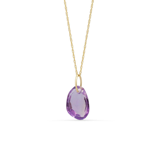 Brazilian Amethyst Pendant | Genuine Amethyst Necklace | Solid 14K Gold | February Birthstone Gift