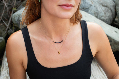 Sapphire Line Necklace - 14K gold filled