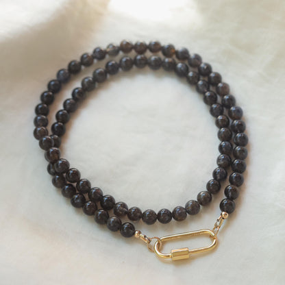 Iolite Necklace | Genuine Iolite Carabiner Necklace | Gold Filled or Sterling Silver | Intuition Stone Jewelry