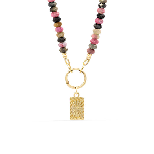 Mixed Tourmaline Carabiner Necklace
