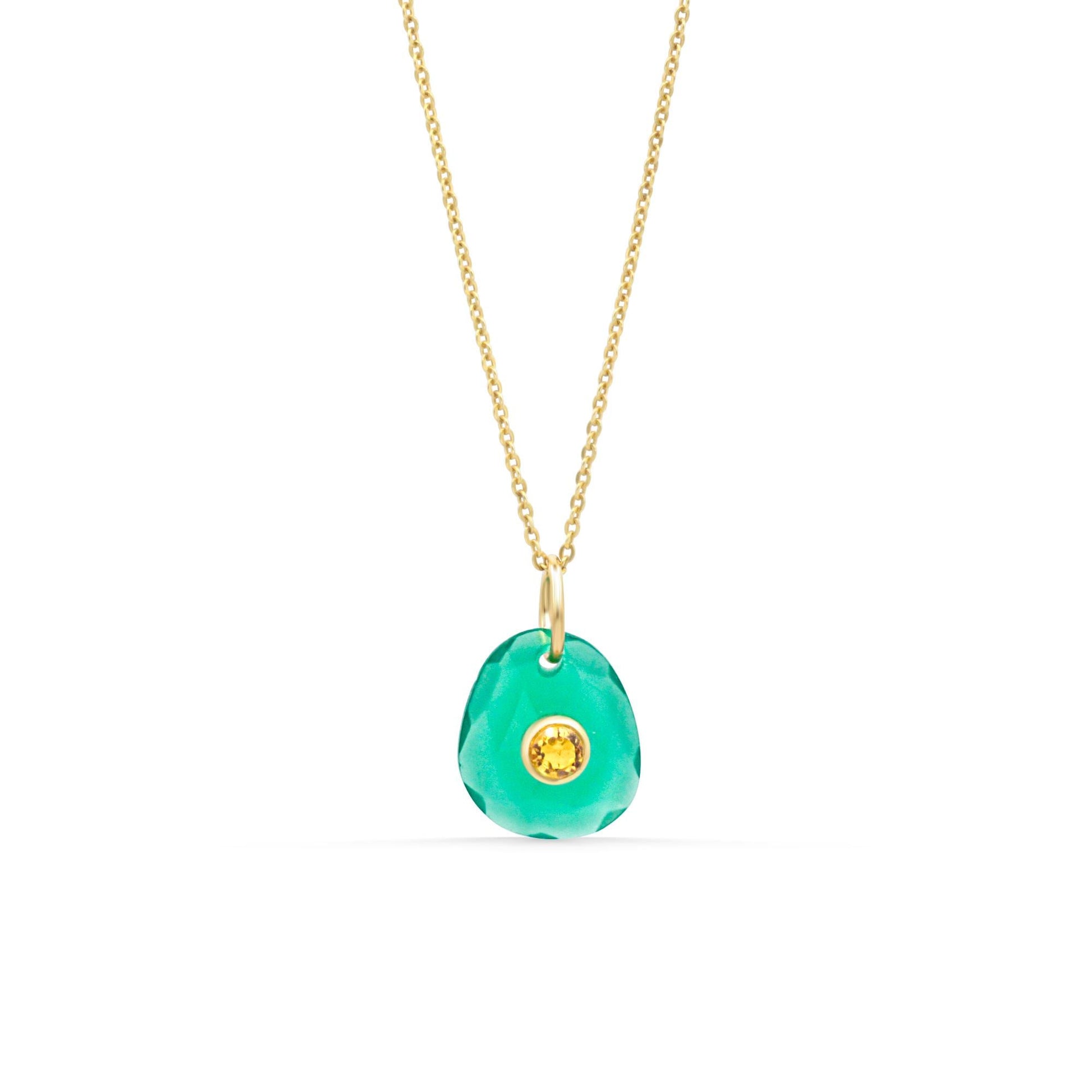 Abundance Green Onyx & Citrine Pendant