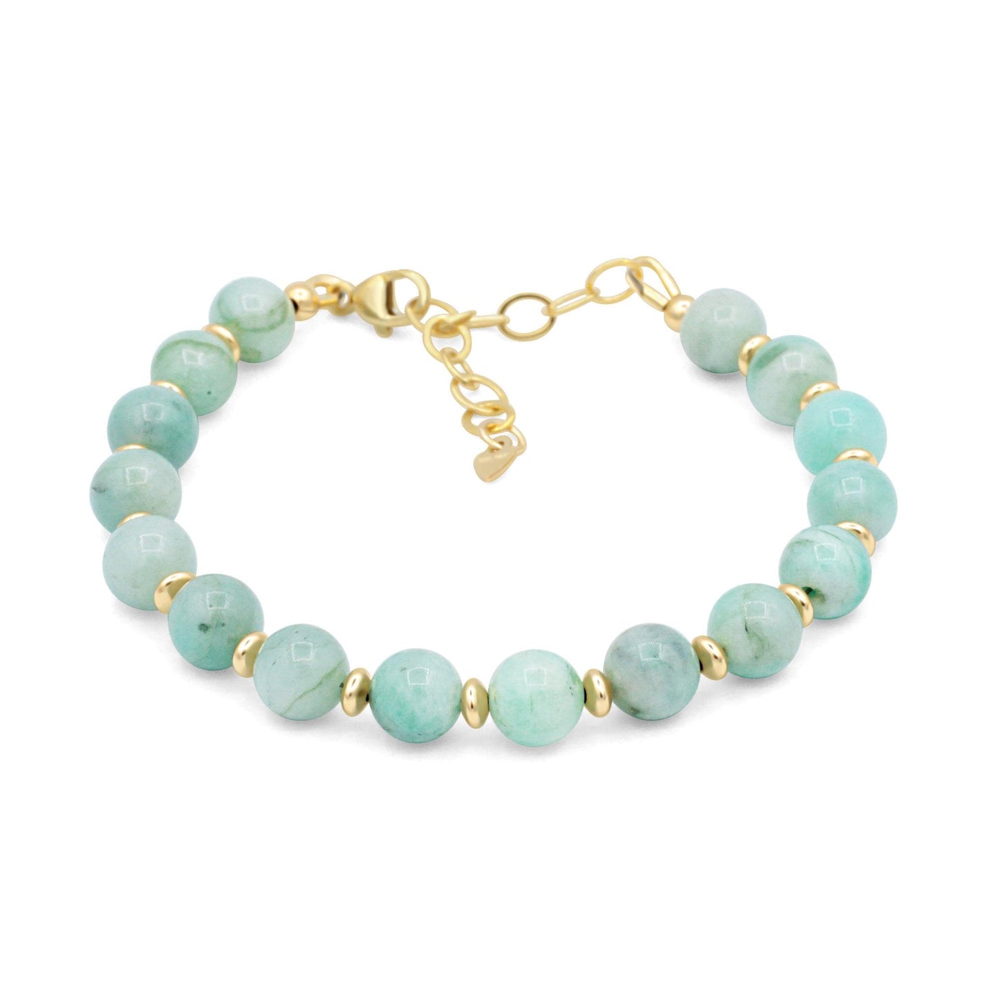 Emerald bracelet from Earthly Abundance featuring sea mist-green stones and intricate silver detailing.