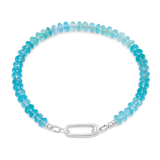Bicolor apatite carabiner bracelet