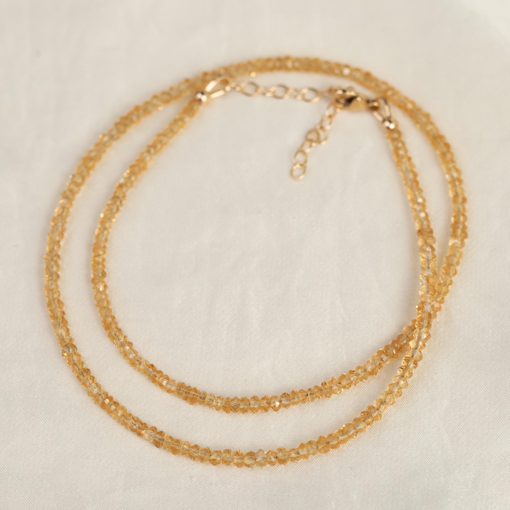 Genuine citrine necklace | 100% genuine natural citrine beaded necklace | dainty beaded natural citrine necklace