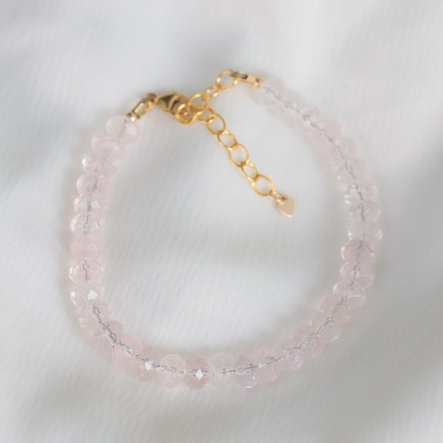 Rose Quartz bracelet| heishi Rose Quartz Bracelet, 14K gold filled, Healing Bracelet, Love Bracelet | rose quartz