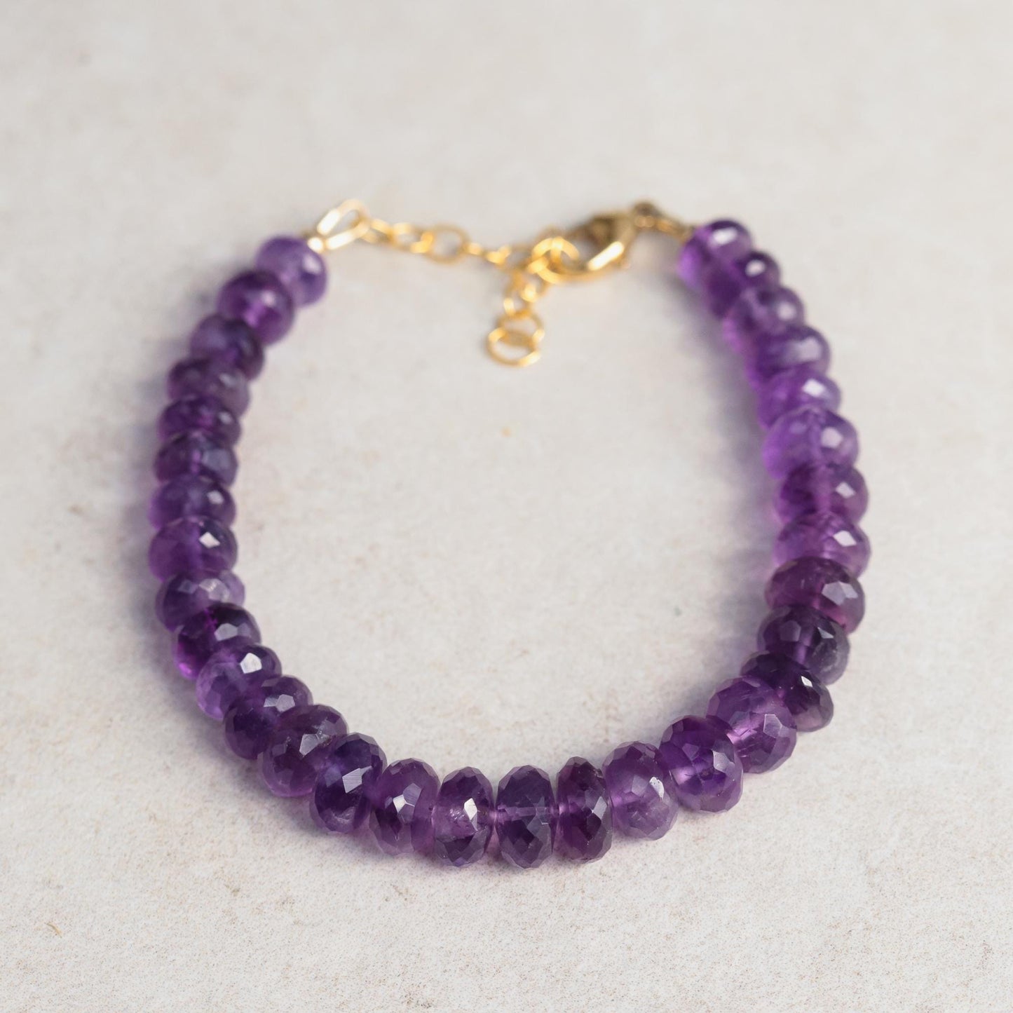 Amethyst faceted bracelet | Amethyst bracelet | Purple amethyst beaded bracelet [EBAP2043] | amethyst beaded bracelet | faceted amethyst