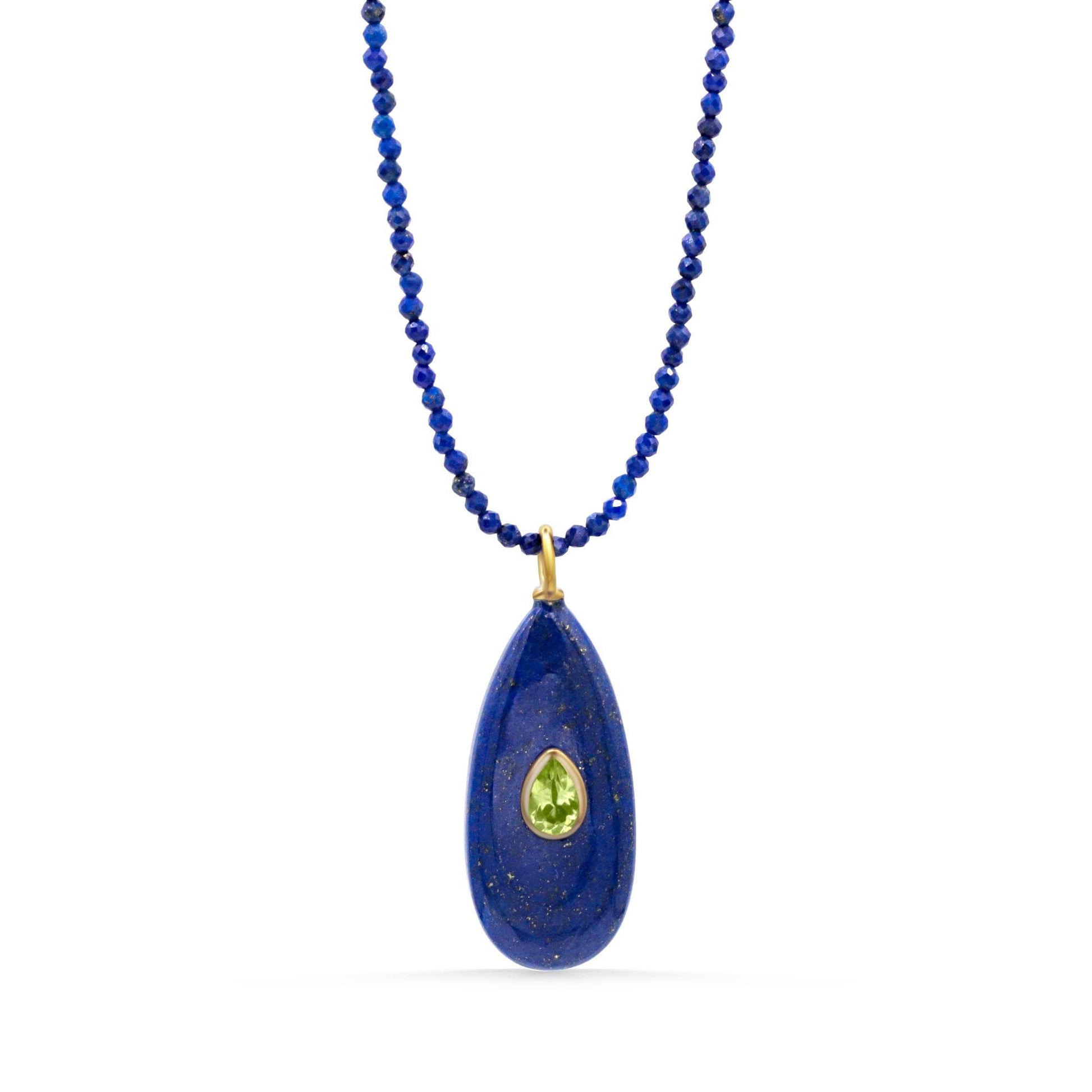 Celestial Tide Necklace | Lapis Lazuli Necklace, Peridot Pendant Necklace, Protection Necklace, Gold Filled Jewelry