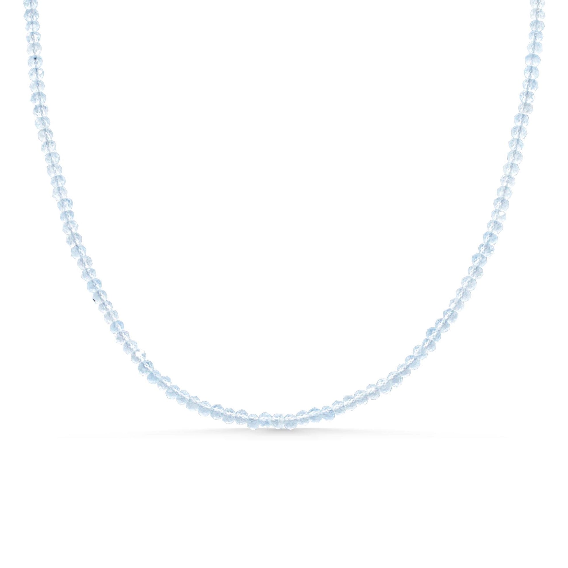 Aquamarine Necklace, Genuine Aquamarine Jewelry, March Birthstone Necklace, Dainty Blue Gemstone Necklace, 14K Gold Filled Necklace