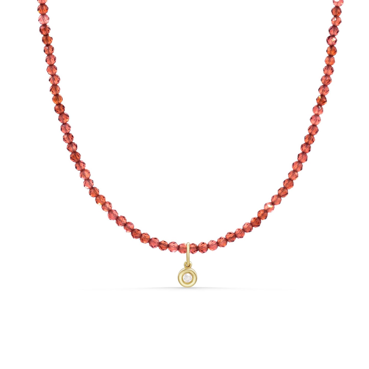 Garnet Diamond Necklace | 14K gold garnet jewelry | solid gold diamond necklace | garnet jewelry | women's garnet necklace