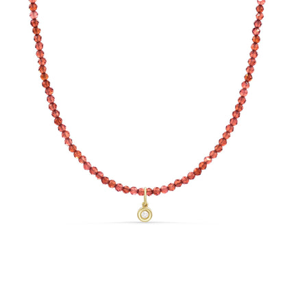 Garnet Diamond Necklace | 14K gold garnet jewelry | solid gold diamond necklace | garnet jewelry | women's garnet necklace