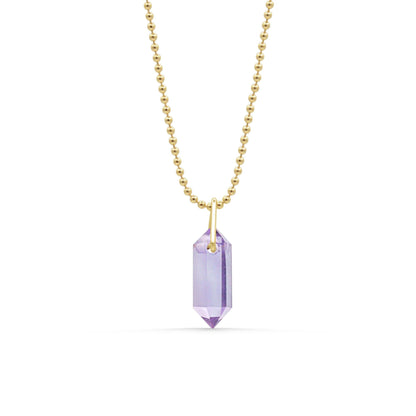 Amethyst Prism Pendant | Amethyst Crystal Necklace | Purple Gemstone Pendant | Gold Filled Necklace | February Birthstone Jewelry