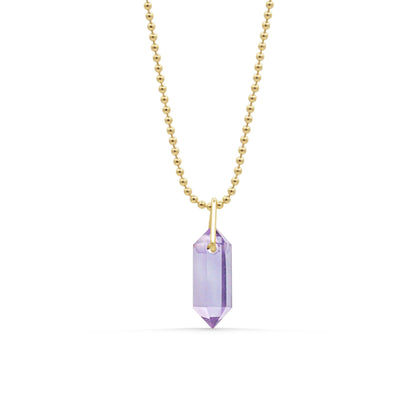 Amethyst Prism Pendant - 14K gold filled