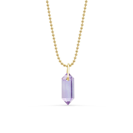 Amethyst Prism Pendant - 14K gold filled