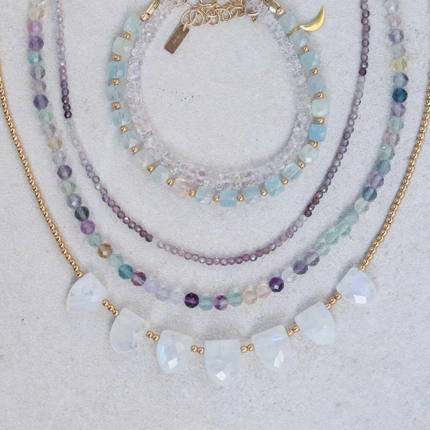 Twilight Bloom Spinel Necklace - Purple Spinel Necklace, Purple Spinel Ombre Necklace | Natural Purple Spinel
