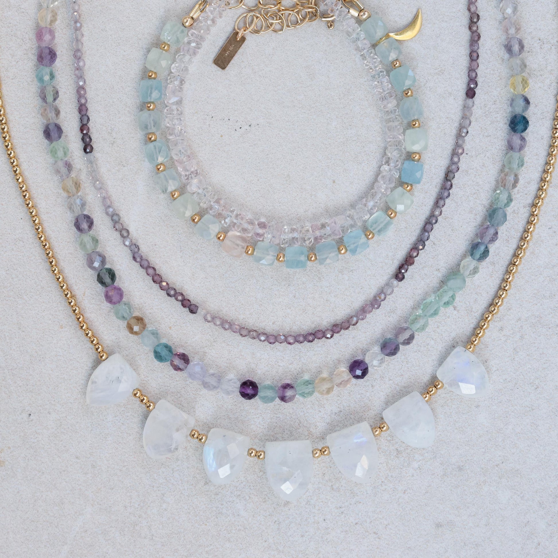 Twilight Bloom Spinel Necklace - Purple Spinel Necklace, Purple Spinel Ombre Necklace | Natural Purple Spinel