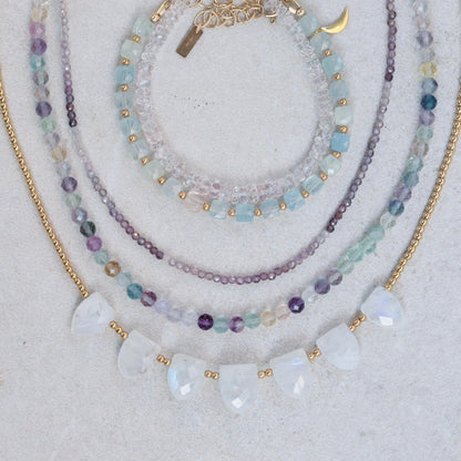 Twilight Bloom Spinel Necklace - Purple Spinel Necklace, Purple Spinel Ombre Necklace | Natural Purple Spinel