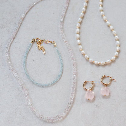 Rosewater Morganite Necklace | Morganite necklace | Candy Morganite necklace | [] pink gemstone necklace | Morganite