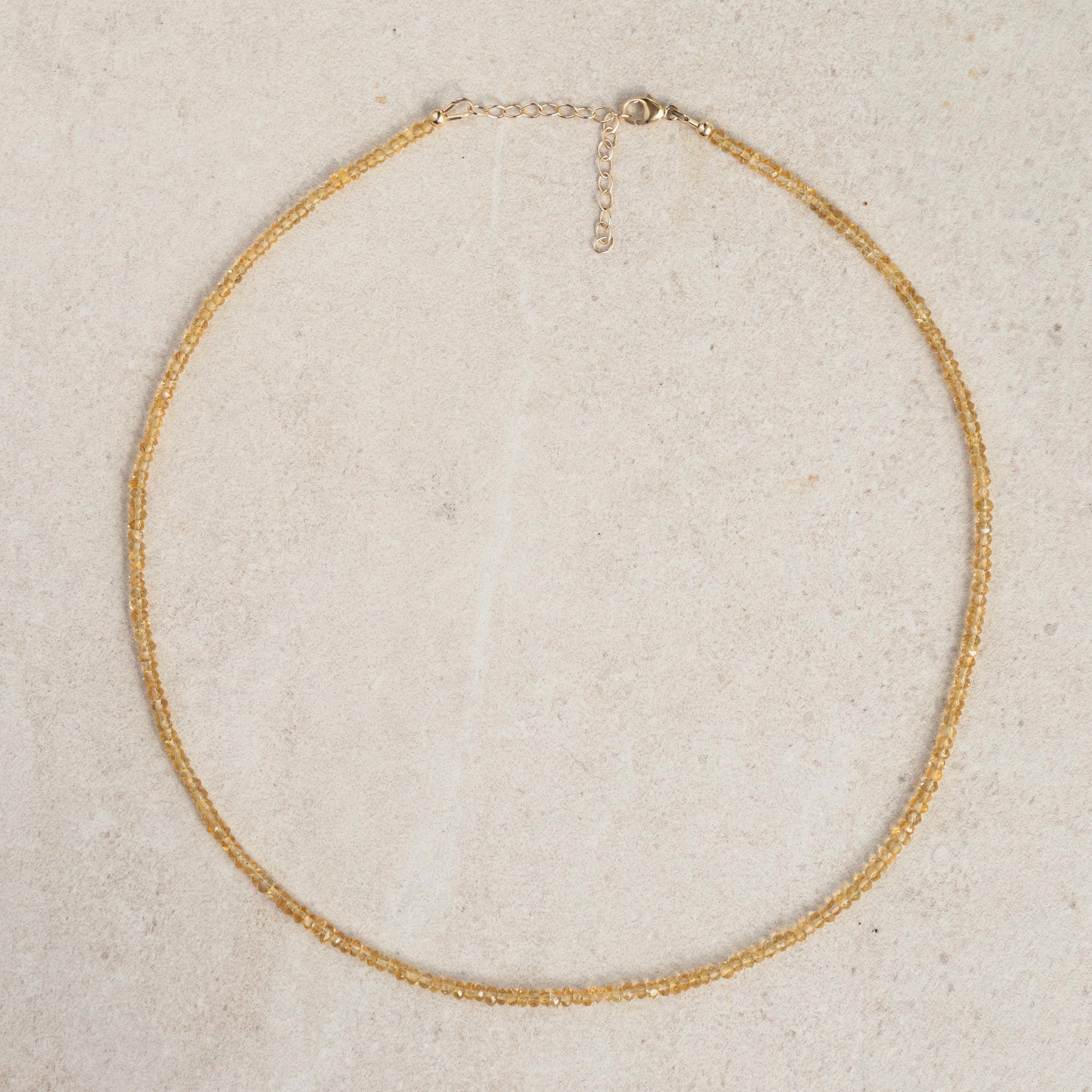 Genuine citrine necklace | 100% genuine natural citrine beaded necklace | dainty beaded natural citrine necklace