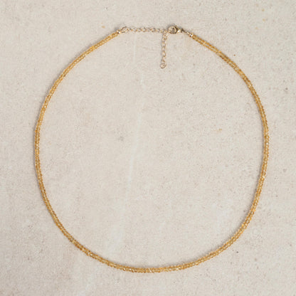 Genuine citrine necklace | 100% genuine natural citrine beaded necklace | dainty beaded natural citrine necklace