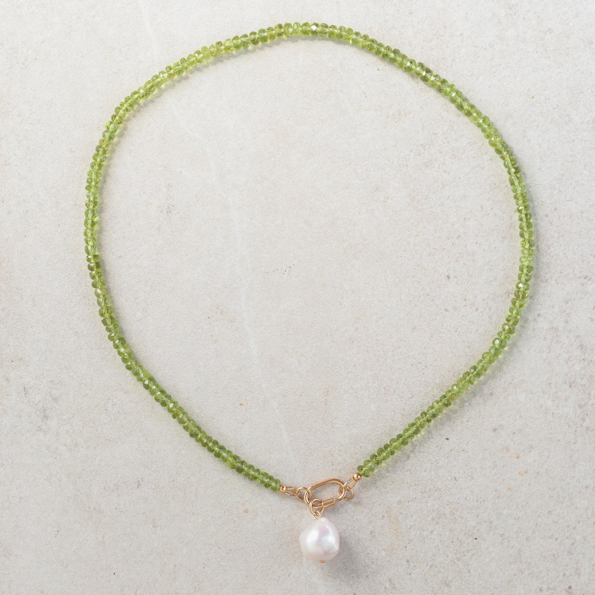 Peridot necklace - beaded peridot necklace - natural green gemstone peridot jewelry - August - 16 year anniversary *G