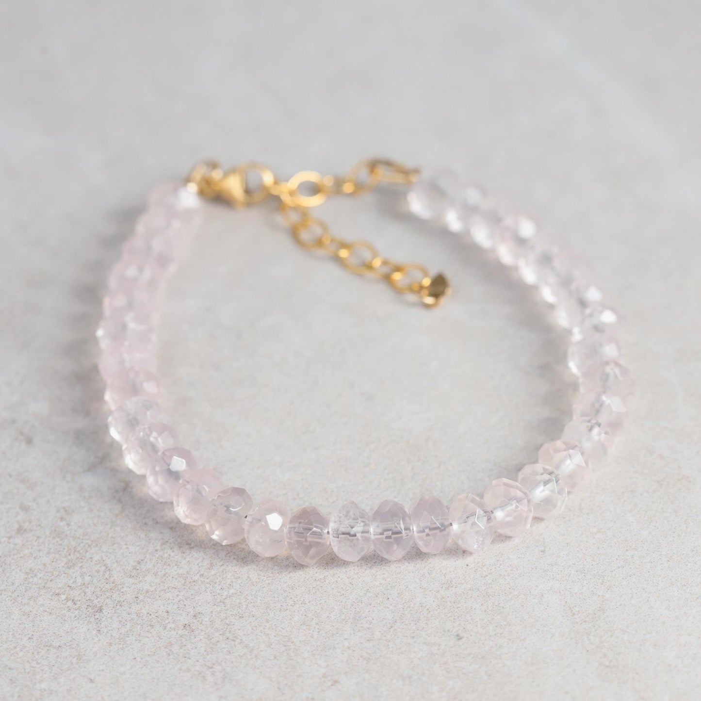 Rose Quartz bracelet| heishi Rose Quartz Bracelet, 14K gold filled, Healing Bracelet, Love Bracelet | rose quartz