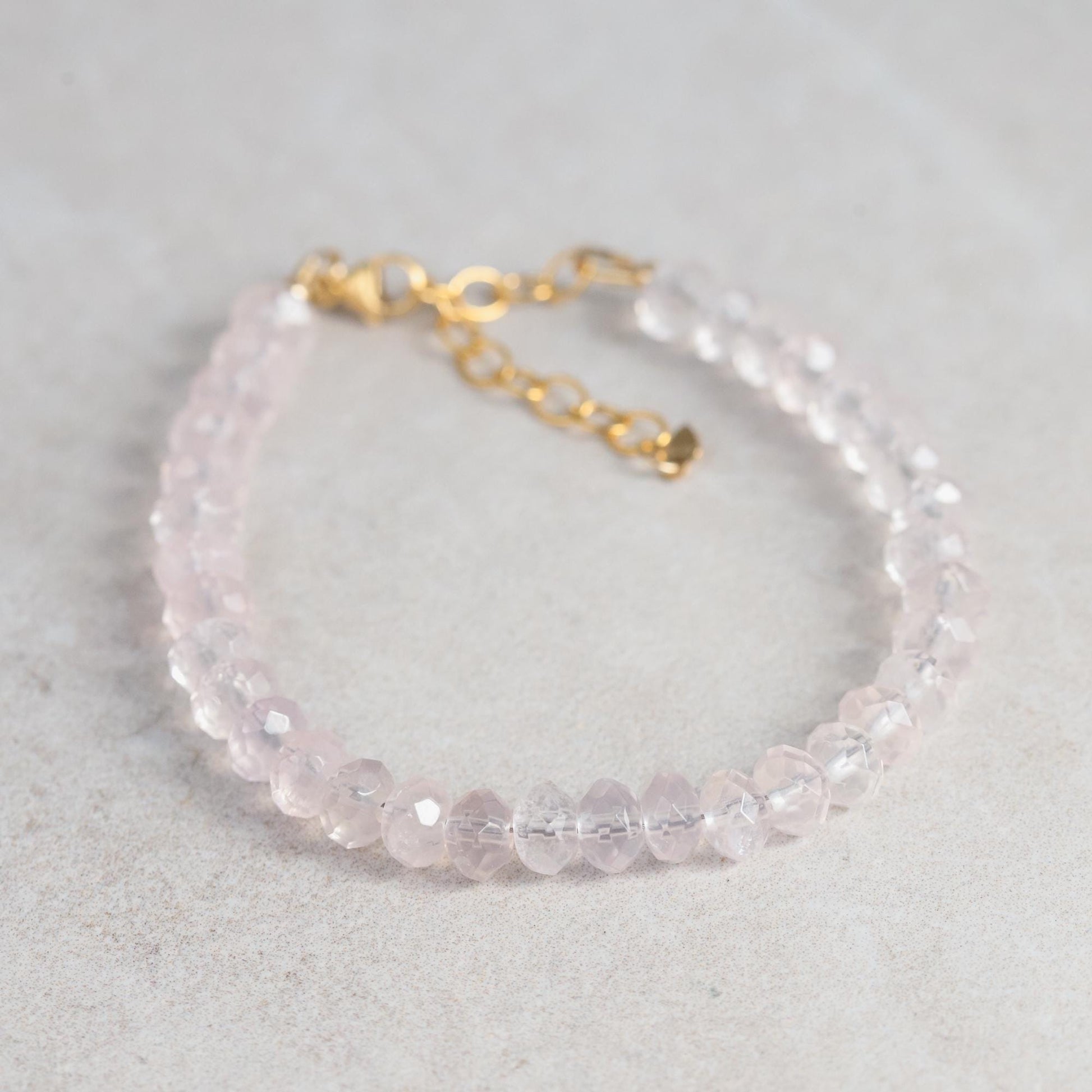 Rose Quartz bracelet| heishi Rose Quartz Bracelet, 14K gold filled, Healing Bracelet, Love Bracelet | rose quartz