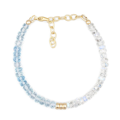 Luna Maret Bracelet | Rainbow Moonstone and Aquamarine