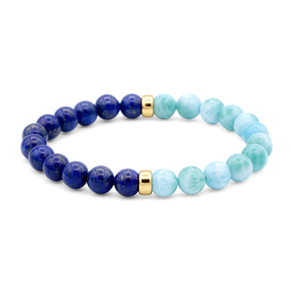 Sea & Sky Lapis + Larimar bracelet | [] Larimar Bracelet | 100% Authentic Larimar bracelet | Lapis bracelet