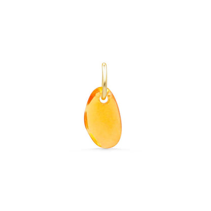 Mexican fire opal pendant necklace with 14K gold setting, featuring a vibrant orange-red gemstone on a delicate chain.