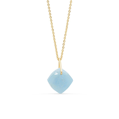 Aquamarine Pendant Necklace, Faceted Aquamarine Charm, 14K Gold Filled Necklace, Natural Aquamarine Jewelry, March Birthstone Gift