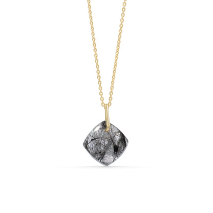 Rutilated Quartz Pendant Necklace – Golden Light, Natural Beauty & Timeless Elegance**