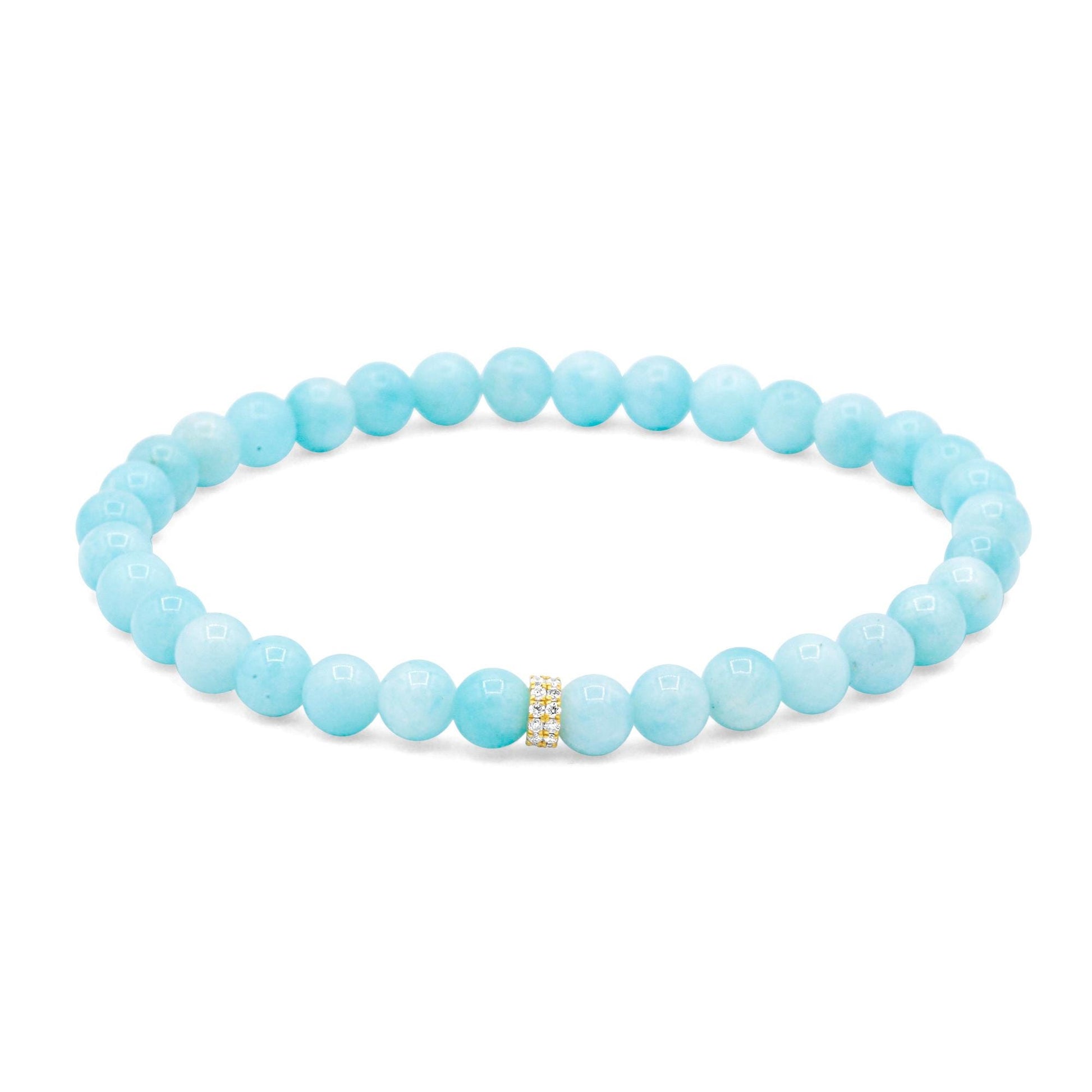 Azure Whisper – Peruvian Amazonite & Diamond Bracelet Peruvian Amazonite Bracelet 5mm, Bright Amazonite, Peru Amazonite