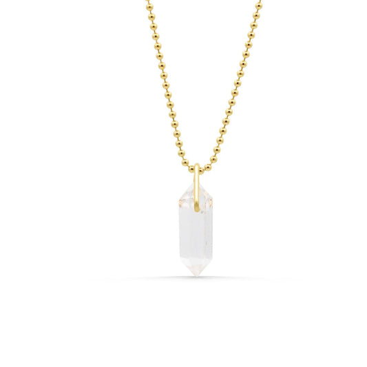 Clear Quartz Prism Pendant Necklace