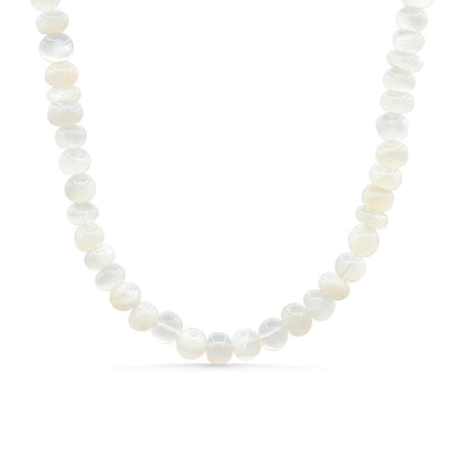 Ivory Moon Necklace | Creamy White Moonstone Necklace | 14K Gold Filled | Natural Moonstone Rondelle Necklace | Adjustable Gemstone Necklace